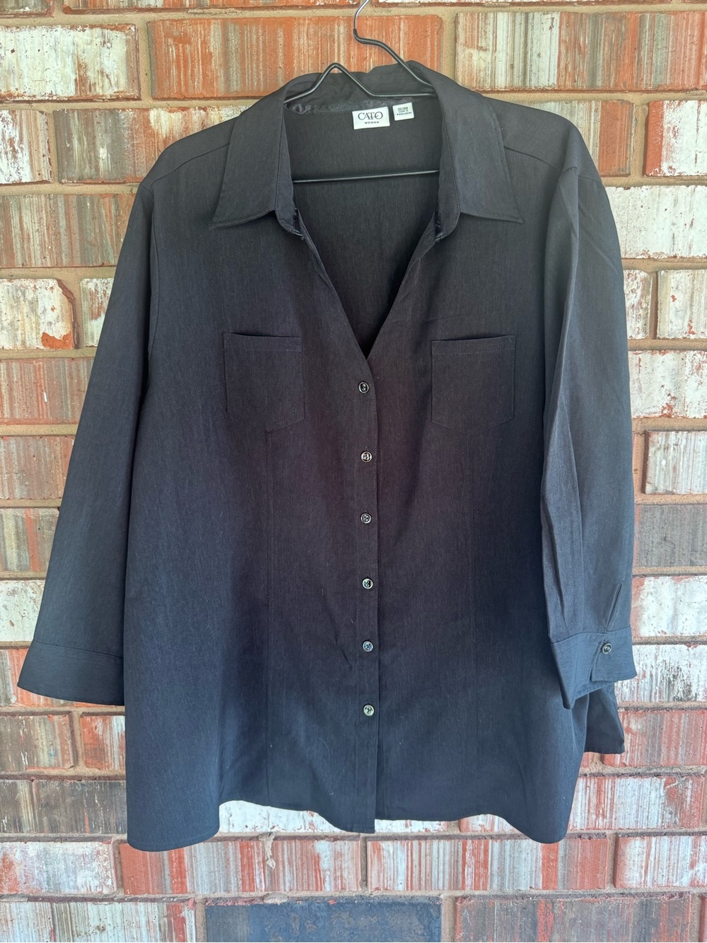 Cato Woman Black Button-Front Blouse 26/28W